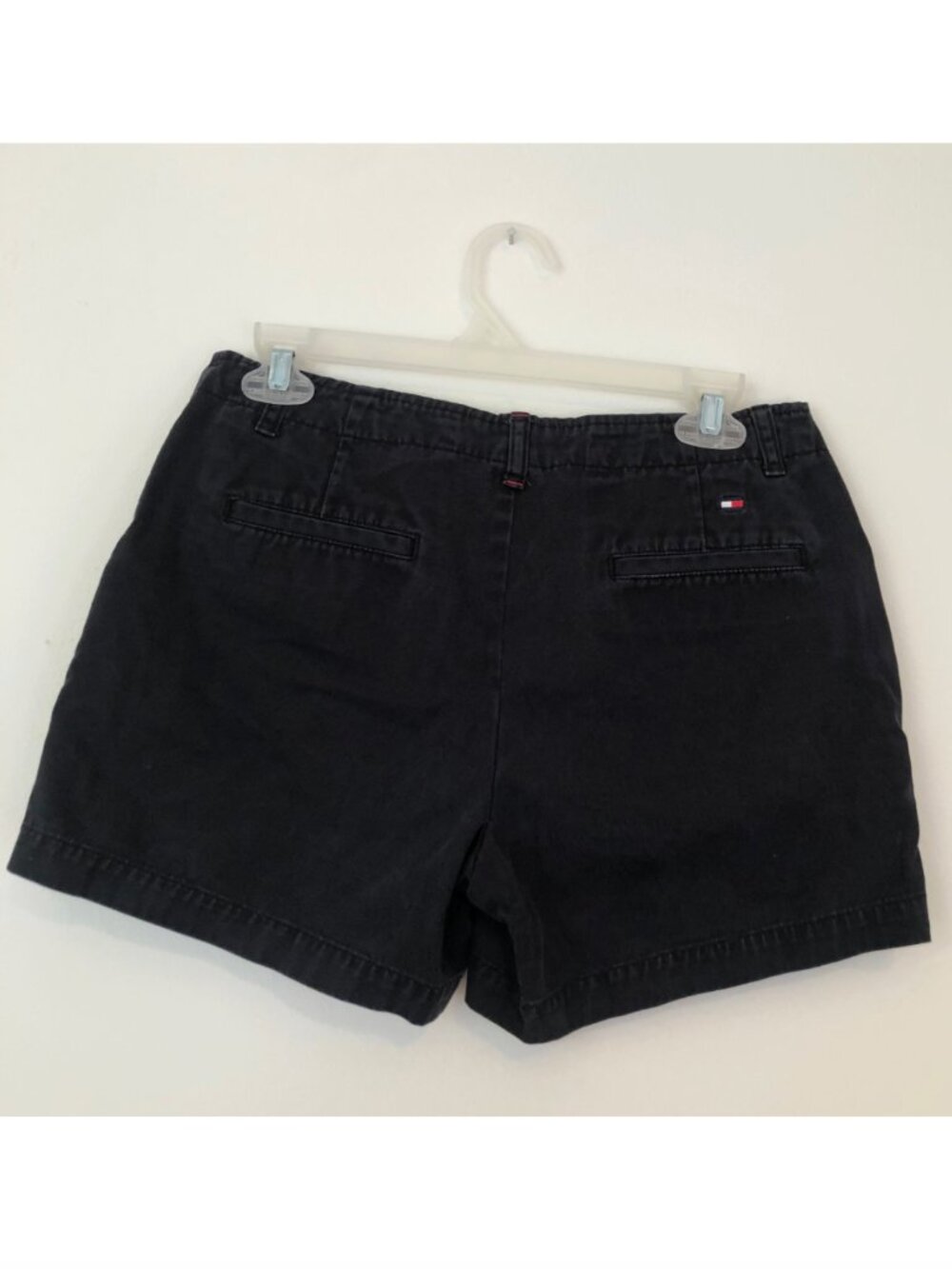 TOMMY HILFIGER Solid Black 100% Cotton Five Pocket Chino Shorts 4 in 4" In sz 4 - Picture 7 of 8